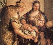 Paolo Veronese The Sacred one Famililia with Holy Barbara and the young one San Juan the Baptist one china oil painting reproduction